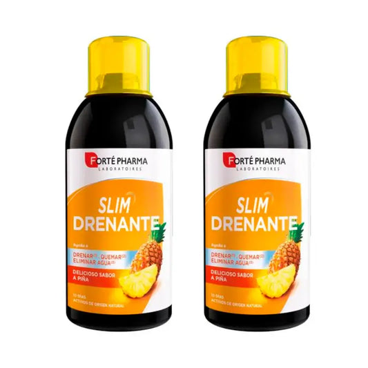 Forté Pharma Duplo Slim Drainant Saveur Ananas, 2 x 500 ml