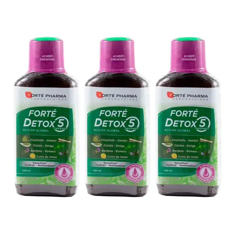 Forté Pharma Triplo Detox 5 Organes Action Globale 3 x 500 ml