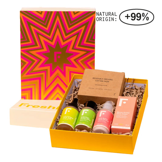 Freshly Box avec eau micellaire, nettoyant, tonique et hydratant, 4 unités