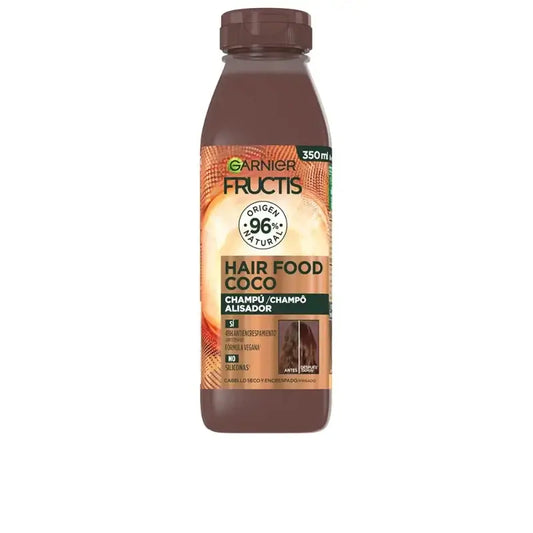 GarnierFructis Hair Food Shampooing lissant à la noix de coco 350 ml pour cheveux secs et crépus