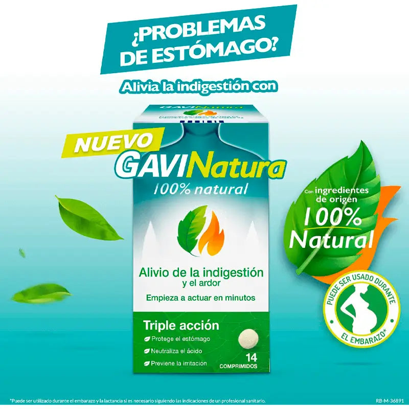 Gavinatura Soulagement de l'indigestion et des brûlures d'estomac, 14 comprimés