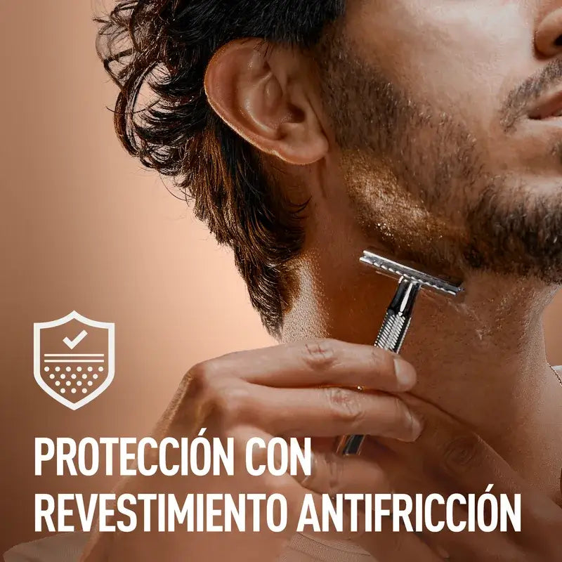 Gillette King C. Rasoir à barbe à double tranchant + 5 lames