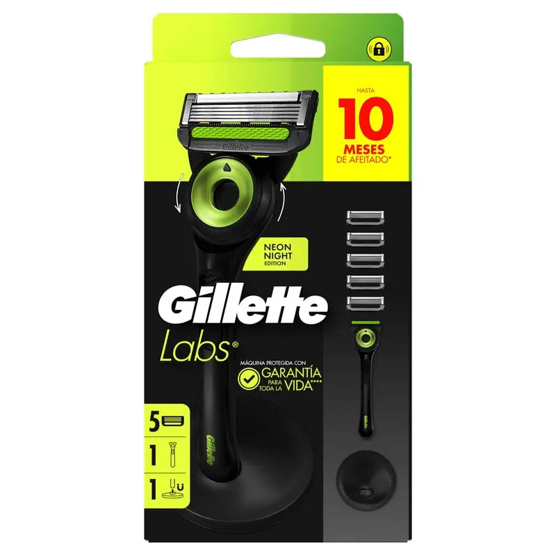 Rasoir Gillette Labs avec barre exfoliante + 5 recharges et base