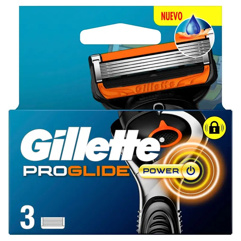 Recharges de rasoir pour hommes Gillette Proglide Power, 3 pièces