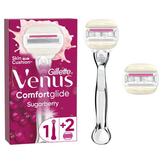 Gillette Venus Comfortglide Sugarberry avec Olay, 1 manche + 2 recharges
