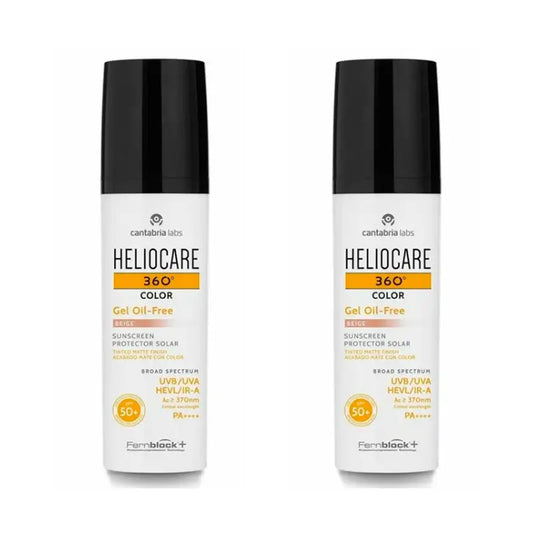 Heliocare Duplo 360º Gel Couleur Sans Huile Beige SPF 50+, 2 x 50 ml