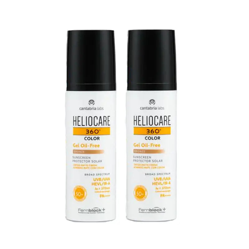 Heliocare Duplo 360º Colour Gel Oil Free Bronze Spf50+, 2X50 Ml