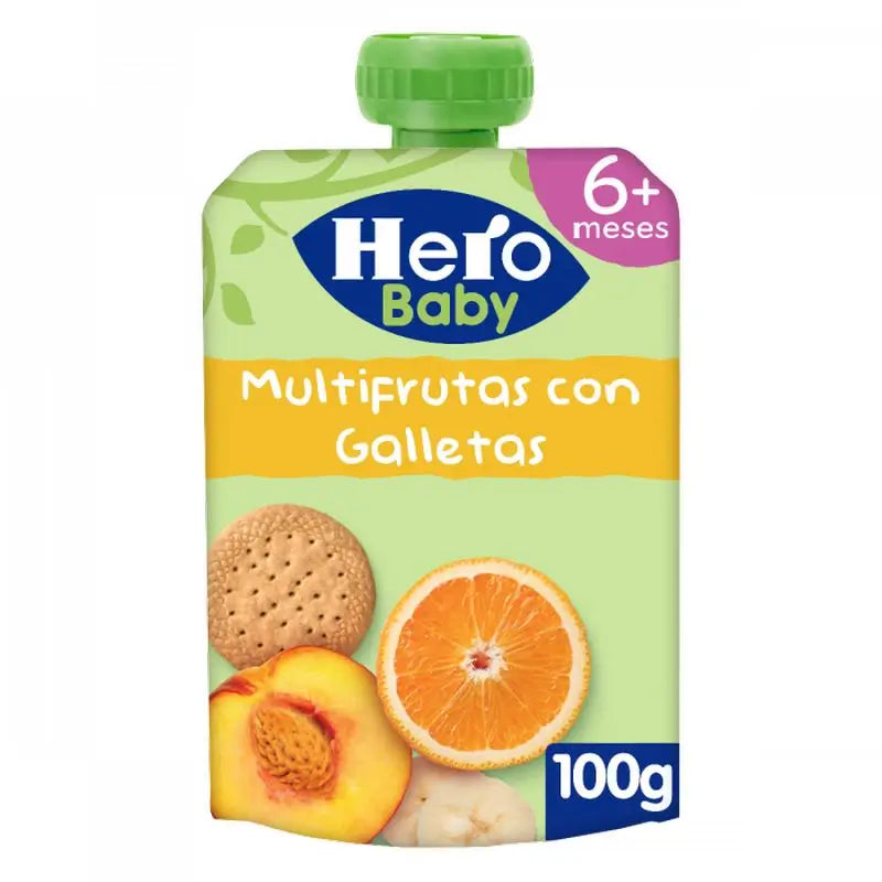 Hero Baby Sachet Multifruit avec biscuit, 100G