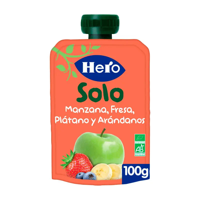 Hero Baby Hero Solo Apple, Strawberry, Banana & Blueberry Eco Sachet 100G