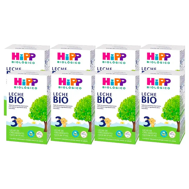 Hipp Organic Growing Up Milk 3, paquet de 8 x 500 g