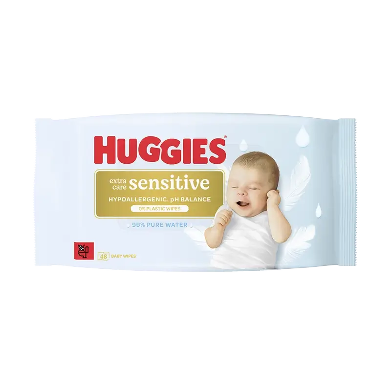 Huggies Extra Care Sensitive Wipes , 48 pcs.
