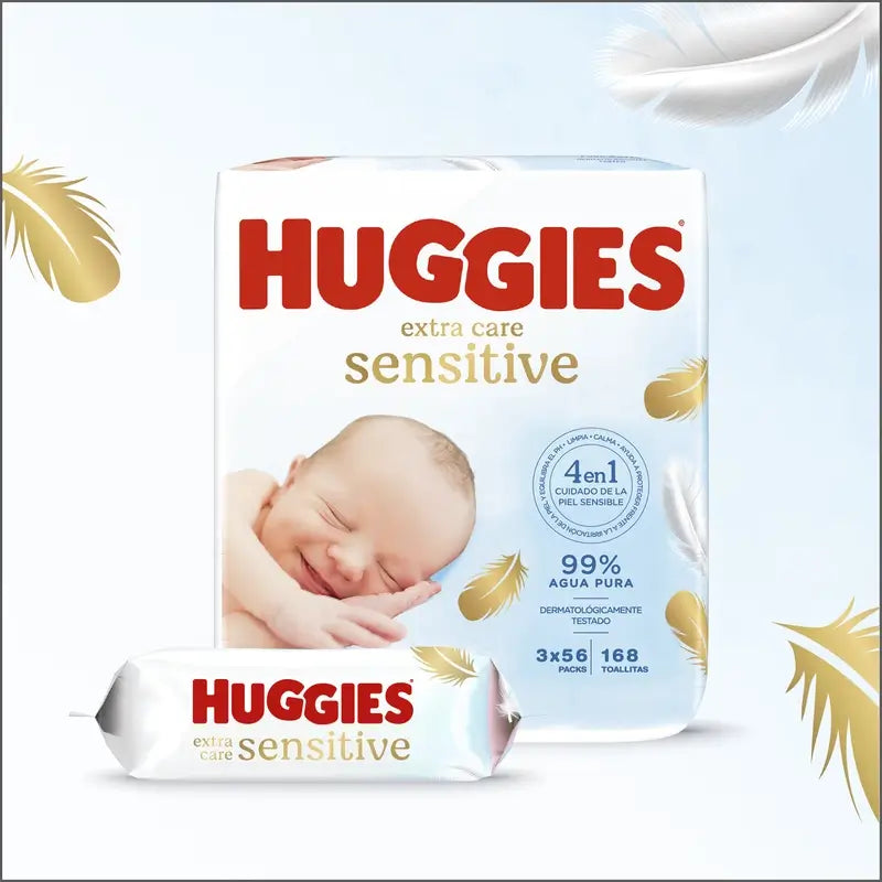 Huggies Extra Care Sensitive Wipes , 48 pcs.