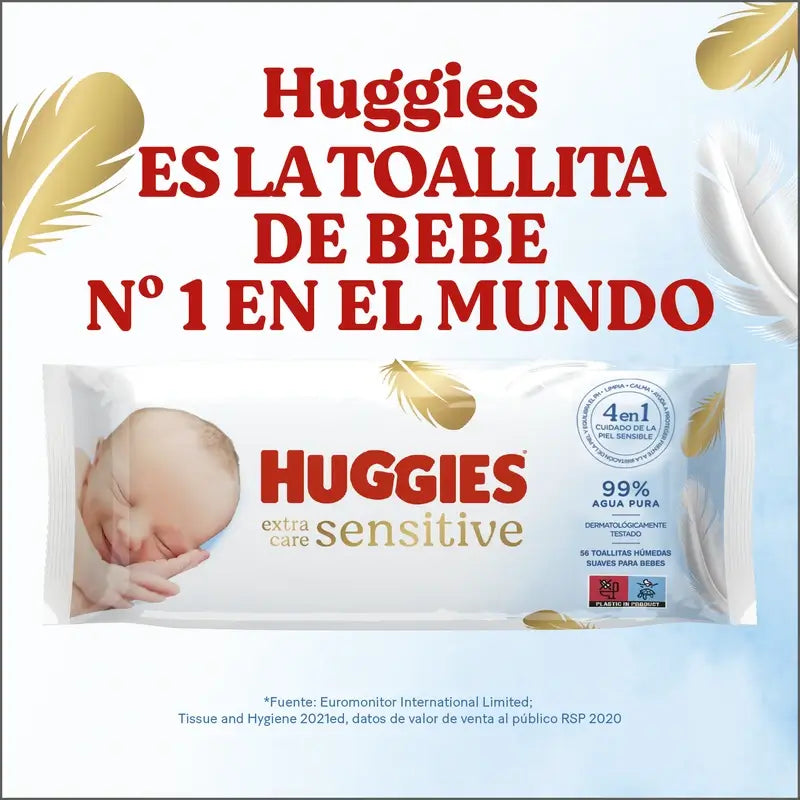 Huggies Extra Care Sensitive Wipes , 48 pcs.
