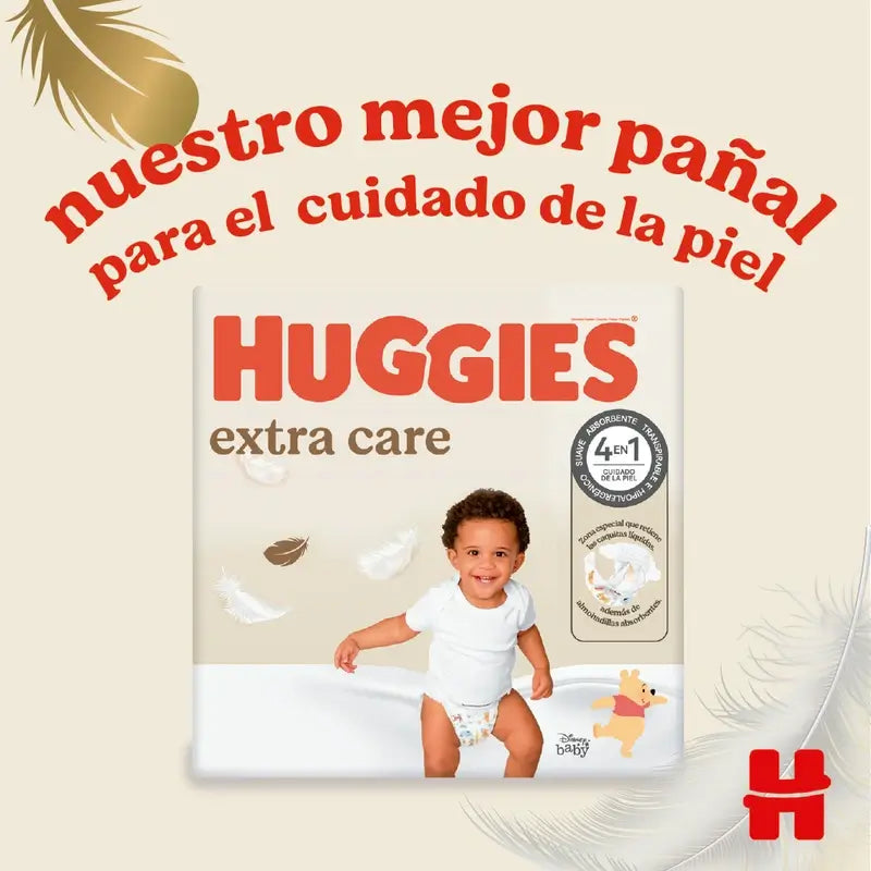 Huggies Extra Care Taille 1 (3-5 Kg) Couche bébé Disney, 28 pièces