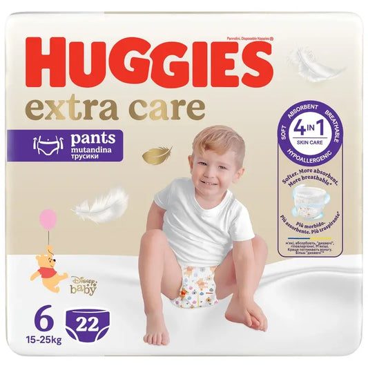 Huggies Extra Care Taille 6 (15-25 Kg) Disney Baby Diaper Briefs, 22 pcs.