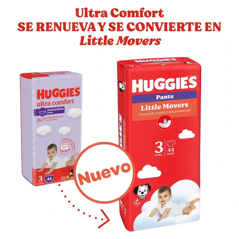 Huggies Little Movers Taille 5 (12-17 Kg) Disney Baby Diaper Brief, 104 pièces