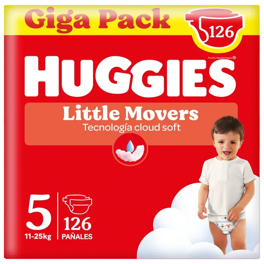 Huggies Little Movers Taille 5 (11-25Kg) Couche pour Bébé Disney, 126 unités