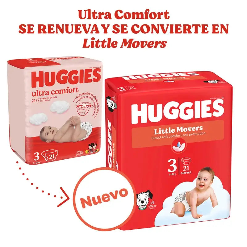 Huggies Little Movers Taille 5 (11-25Kg) Couche pour Bébé Disney, 126 unités