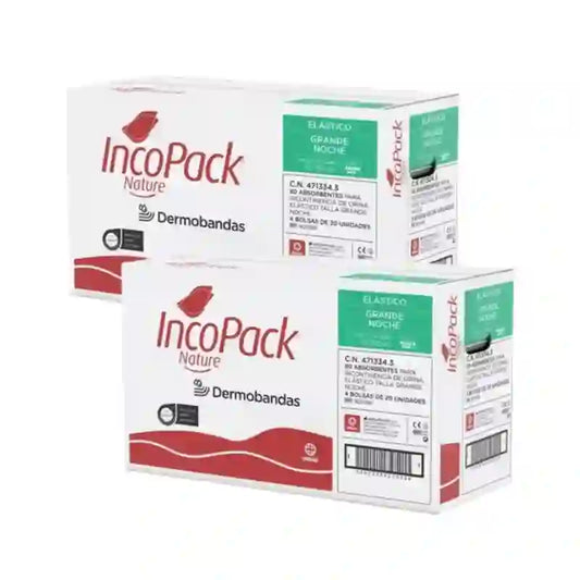 Incopack Nature Absorbant élastique Grande taille, paquet de 2, 160 unités.