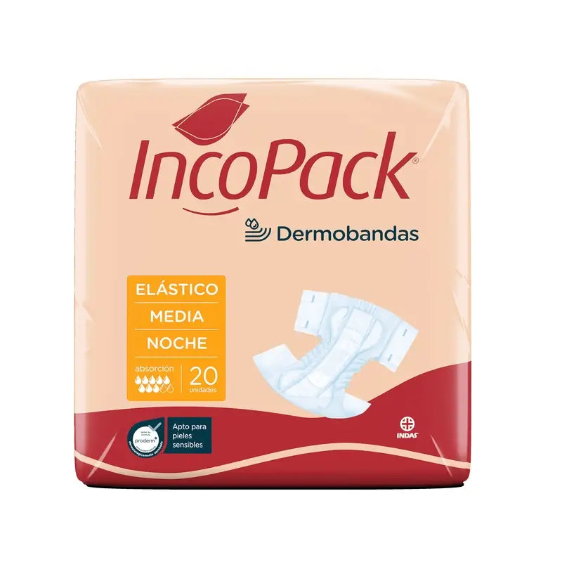 Incopack Anatomical Elastic Night Medium Size, 80 unités
