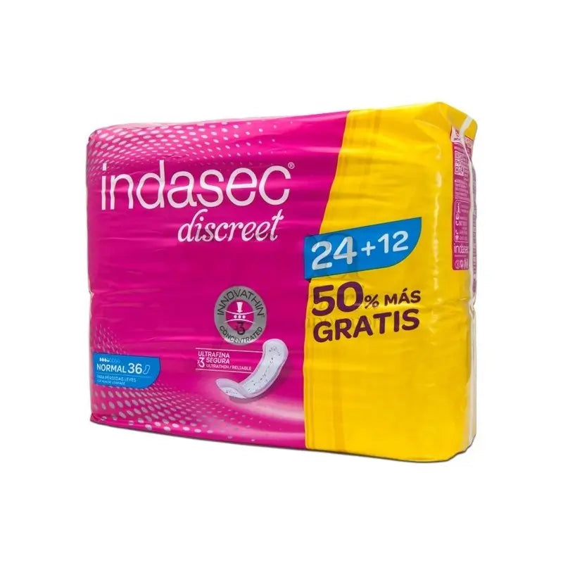 Indasec Discreet Normal 24 pcs + 12 Free
