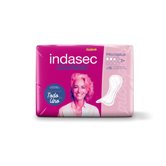 Indasec Discreet Incontinence Pad Micro Plus , 16 unités