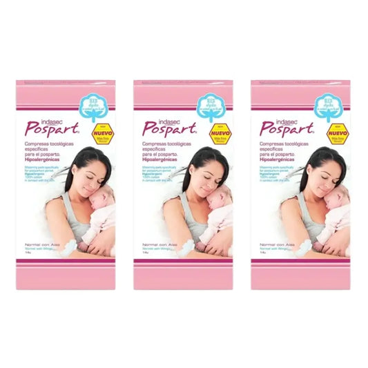Indasec Pospart Normal Pad With Wings , 3 x 14 unités