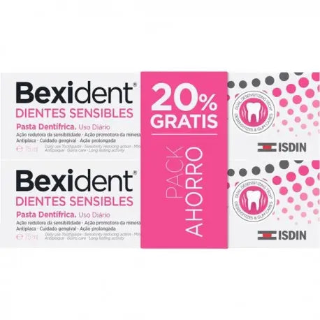 Isdin Bexident Duplo Dentifrice pour dents sensibles, 2 x 75 Ml