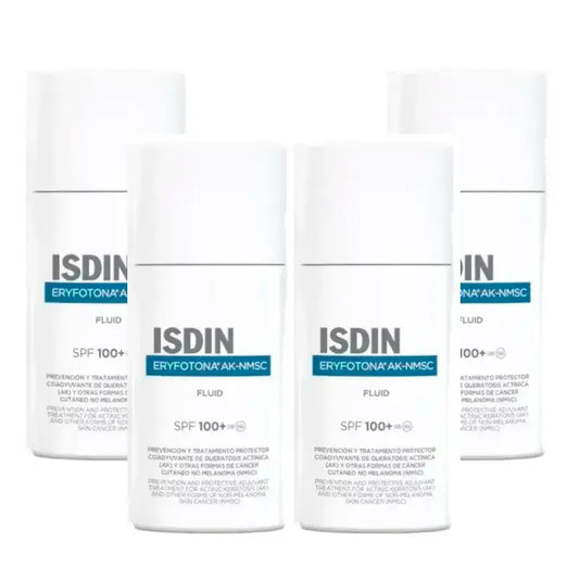 Isdin Fotoprotector Eryfotona AK-NMSC Fluide SPF 100+, Pack 4 x 50 Ml