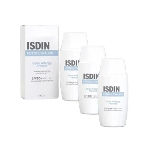 Isdin Fotoultra 100 Fluide Fusion Allergie Solaire Spf50+, 3X50 Ml