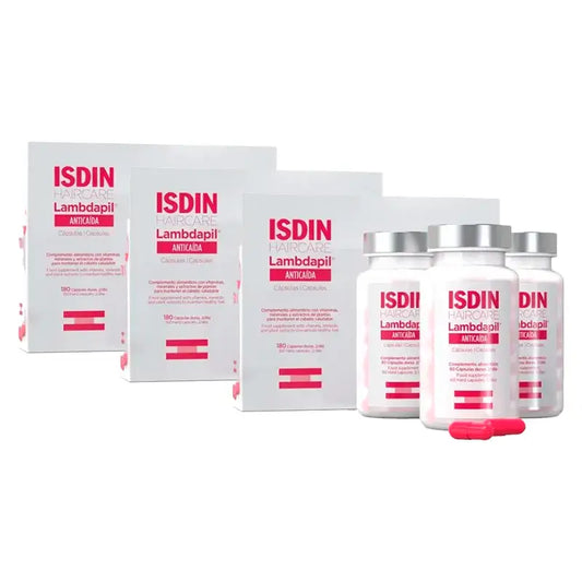 Isdin Lambdapil Anticaida Capsules, Pack 3 x 180 Unités