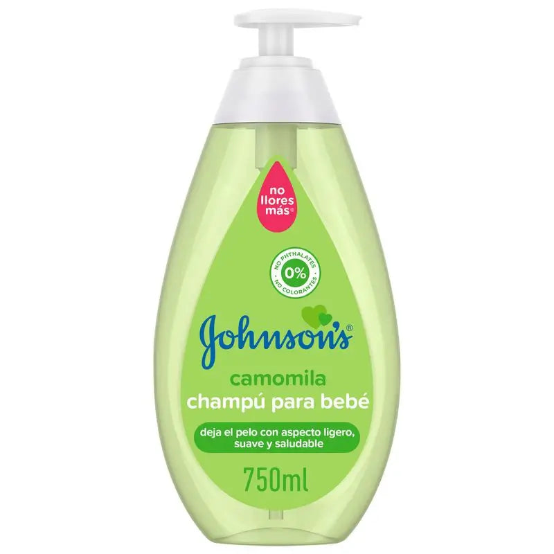 Johnson's Baby Chamomile Shampooing, usage quotidien, nettoie et apaise, sans sulfate, pour toute la famille, 750ml