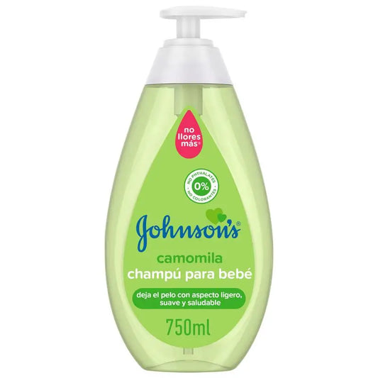 Johnson's Baby Chamomile Shampooing, usage quotidien, nettoie et apaise, sans sulfate, pour toute la famille, 750ml