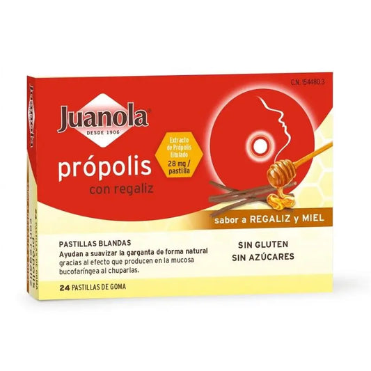 Juanola Propolis Réglisse, 24 comprimés