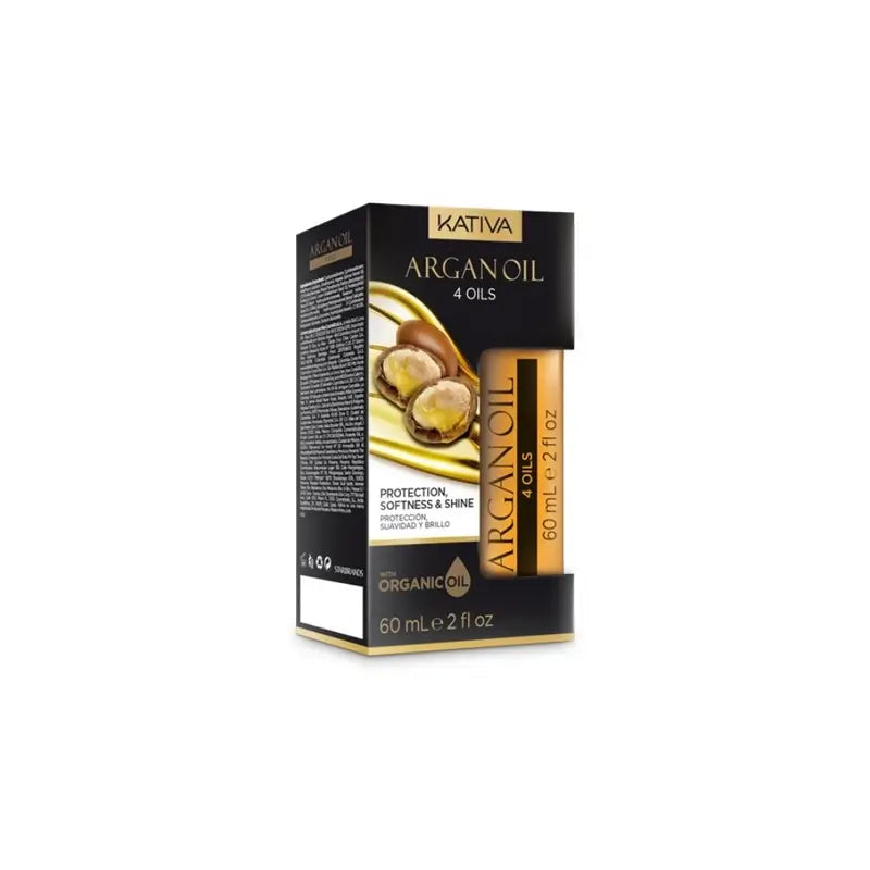 Kativa Huile d'Argan Huile capillaire 4 huiles X 60 Ml , 60 ml