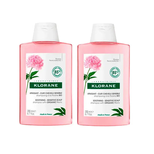 Klorane Shampooing apaisant à l'extrait de pivoine, 2X200 Ml