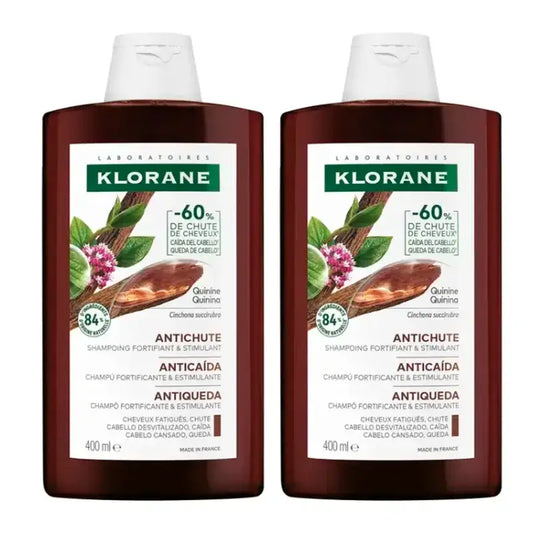 Klorane Duo Pack Shampooing à la quinine avec vitamines B, 2X400 ml