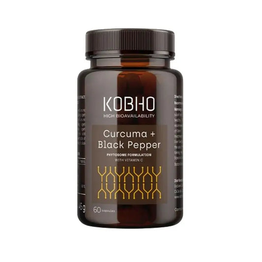 Kobho Labs Supplément Curcuma + Poivre Noir, 60 gélules