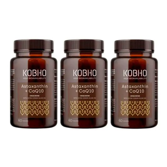 Kobho Labs Triplo Astaxanthine + Coenzyme Q10 Supplément, 3 x 60 gélules