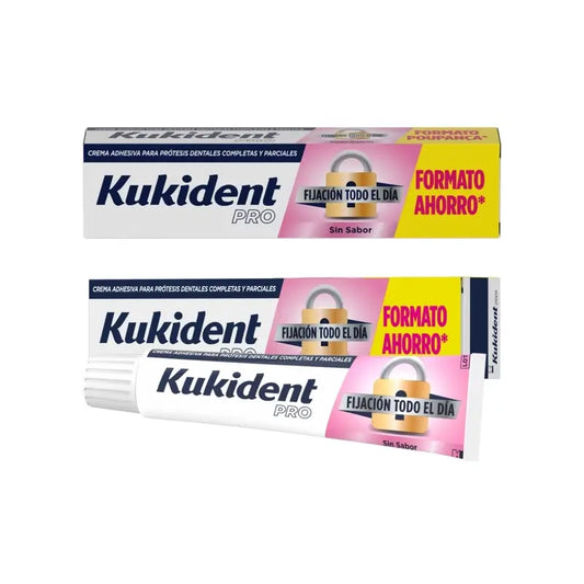 Kukident Duplo Pro Crème adhésive complète pour prothèses dentaires, neutre 2x70 gr