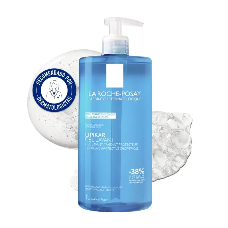 La Roche Posay Lipikar Gel douche physiologique pour peaux sensibles et sèches , 1000 ml