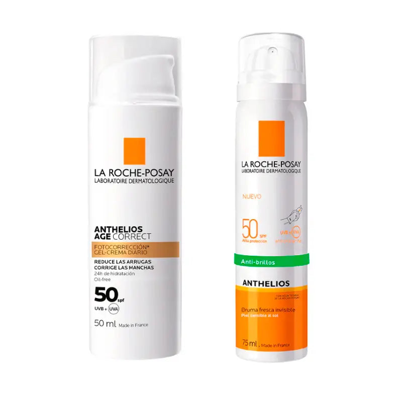 La Roche Posay Anthelios Facial Mist Pack Spf50 75Ml + Age Correct Gel-Crème Spf50 50Ml