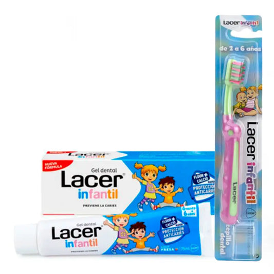 Lacer Kids Pack (1 dentifrice + 1 brosse à dents)