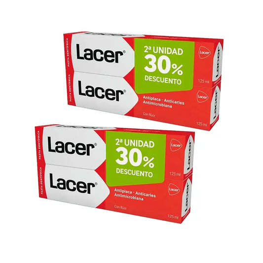 Lacer Pack Dentifrice, 4 x 125 Ml