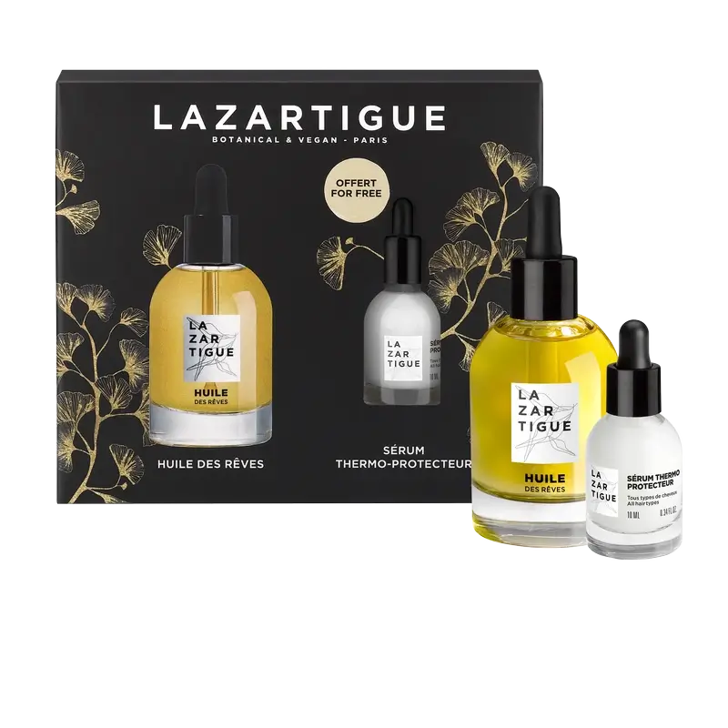Coffret de Noël Lazartigue Huile sèche nourrissante + Sérum thermoprotecteur , 2 unités