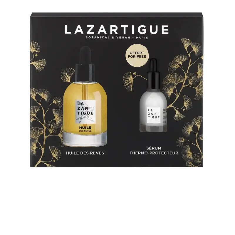 Coffret de Noël Lazartigue Huile sèche nourrissante + Sérum thermoprotecteur , 2 unités