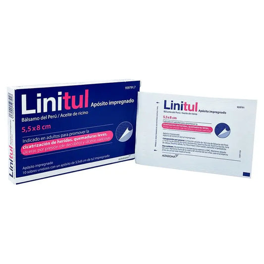 Linitul 5.5 x 8 cm Petits pansements imprégnés 10 sachets
