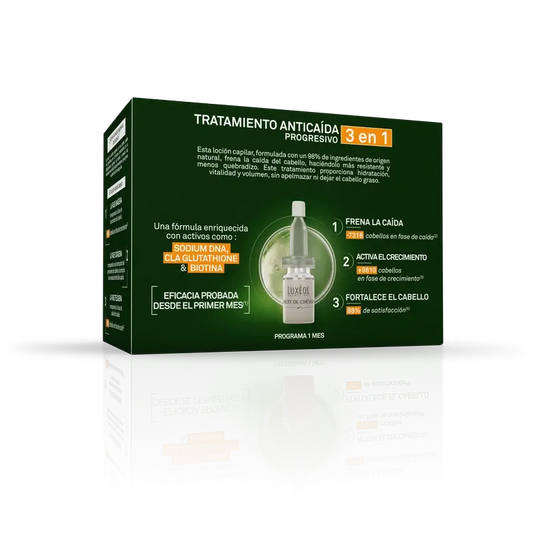 Luxeol Traitement progressif de la chute des cheveux 3 en 1, 14 flacons X 6 Ml