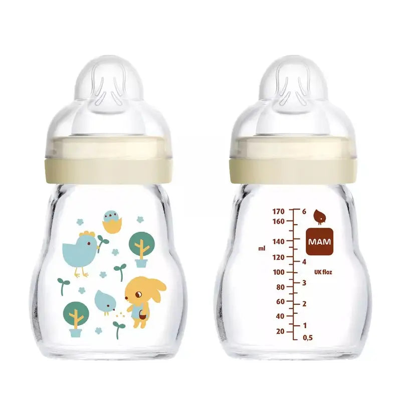 Mam Baby Baby Baby Baby Bottle Crystal Feel Good Neutral Matt, 170Ml