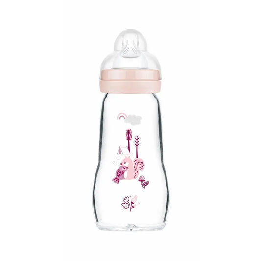 Biberon Mam Baby Crystal Feel Good Matt Pink, 260 ml